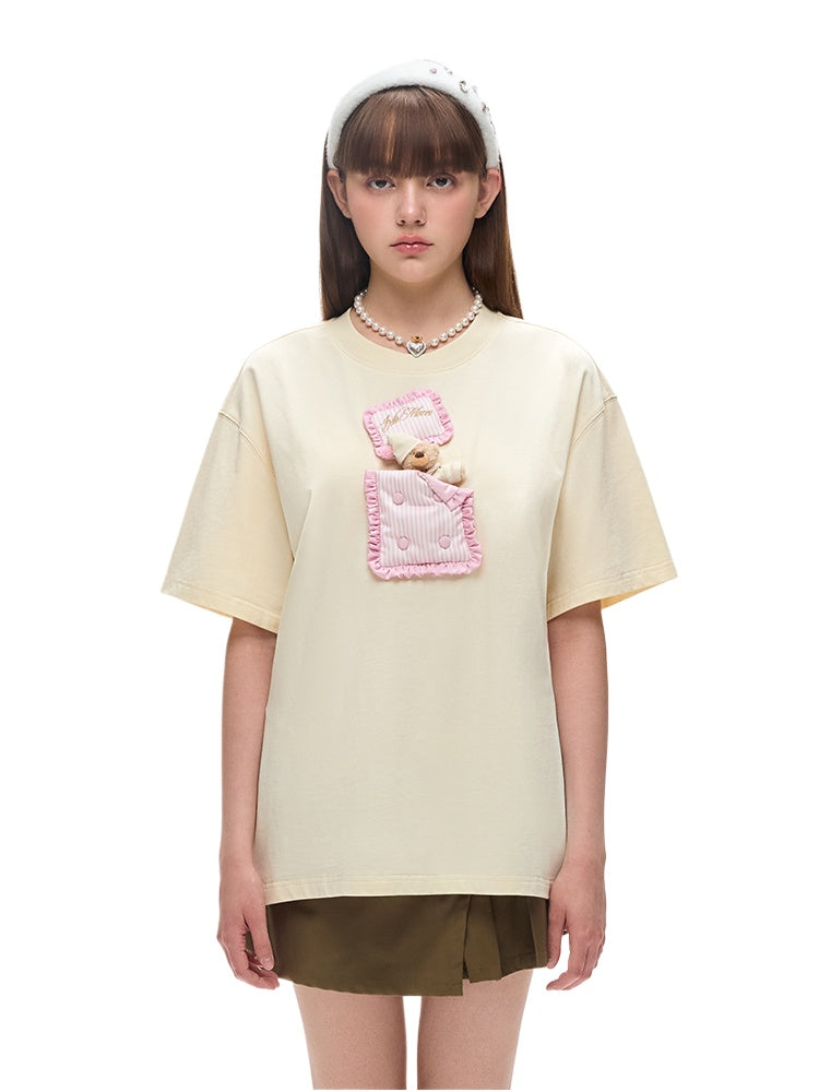 Sleepy Bear Contrast Cotton T-shirt