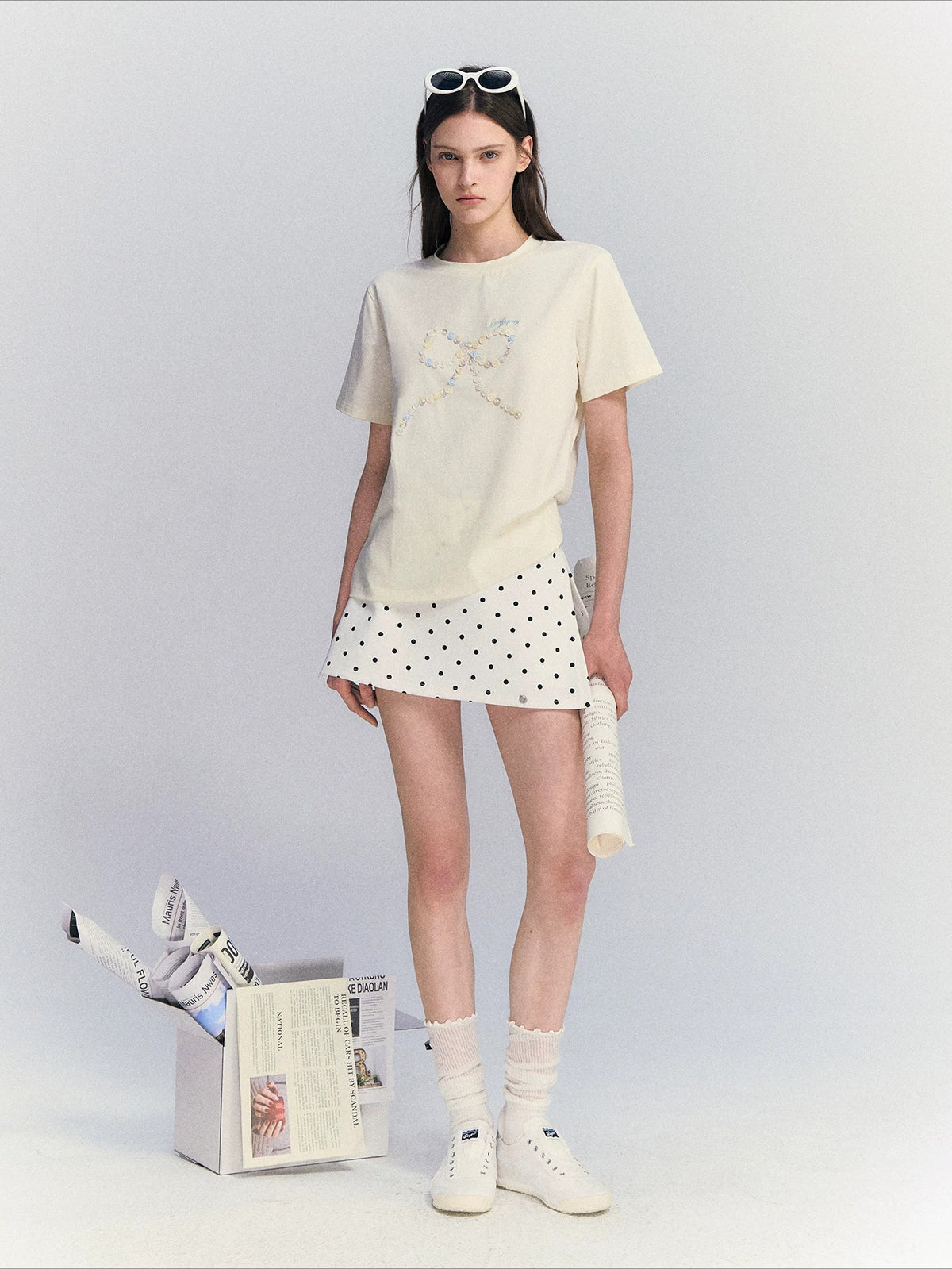 Polka Dot A-Line Skirt