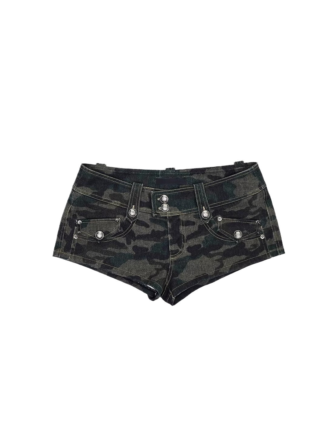 Camo Double Button Short Jacket &amp; Shorts Set