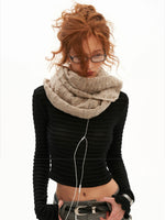 Textured Wave Knit Scarf