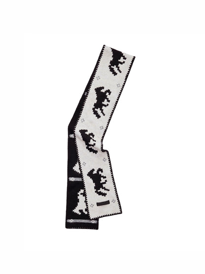 Fair Isle Pony Jacquard Knit Scarf