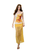 Adjustable Floral Ruched Blouse
