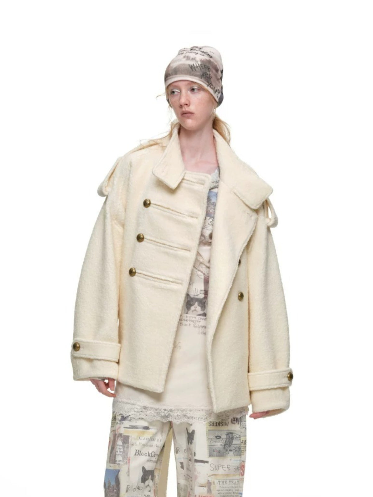 Napoleon Double Breasted Tweed Coat