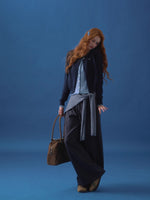 Contrast Mock-Layer Knit Cardigan