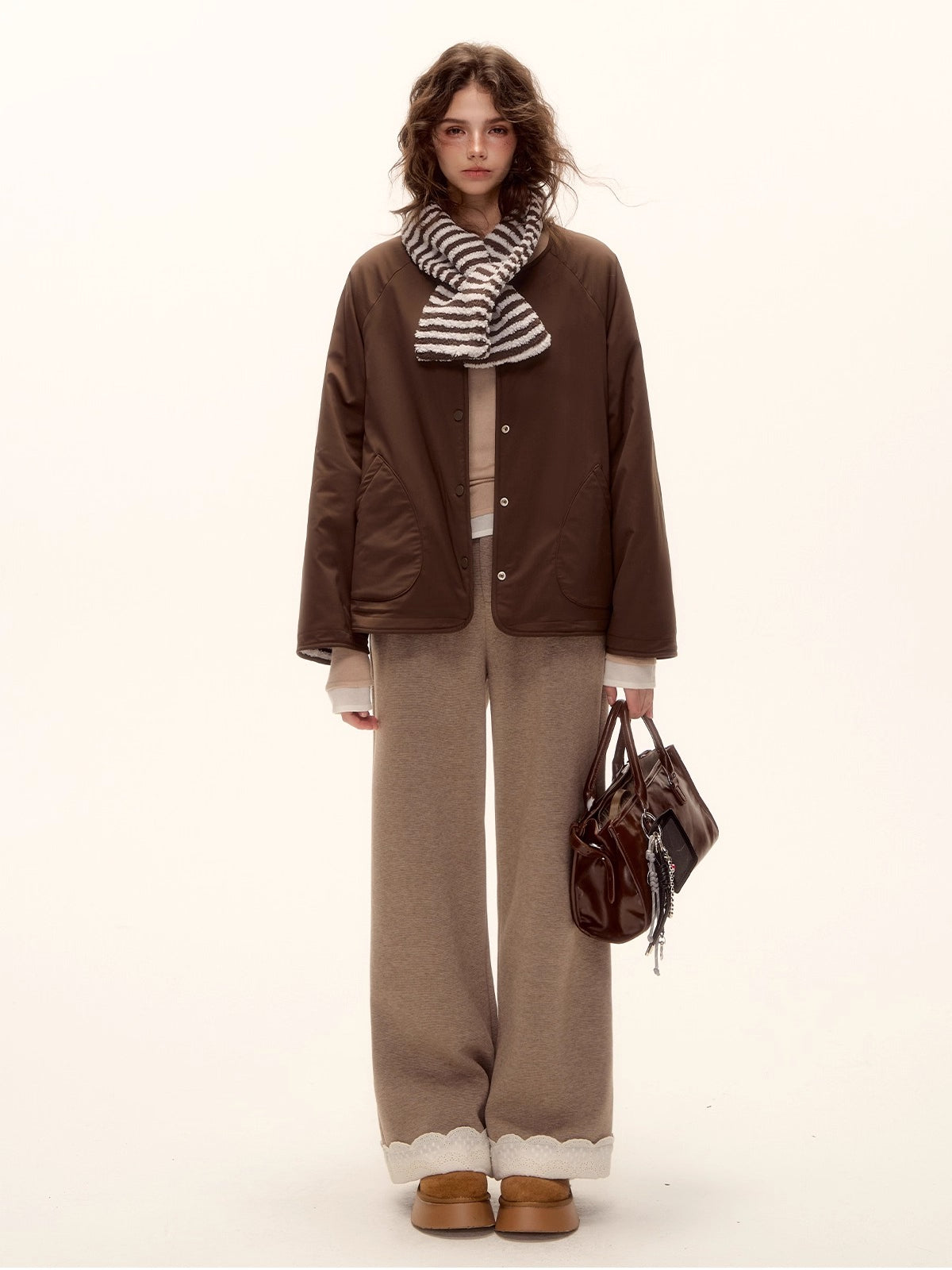 Wool Embroidered Trim Pants