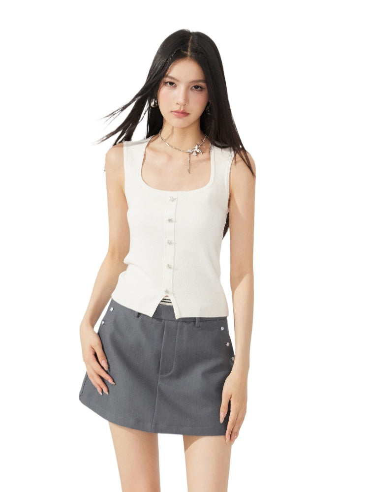 Large U-Neck Star Knitted Vest