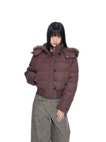 Fur Collar Hooded Cropped Down
