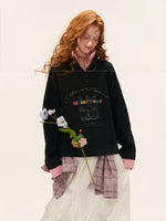 Polo Collar Oversized Sweatshirt