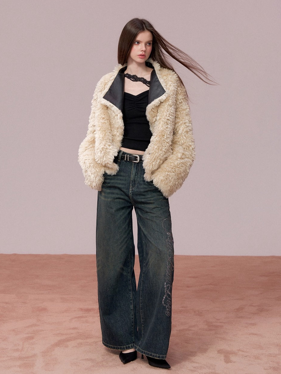 Reversible Faux Fur PU Jacket