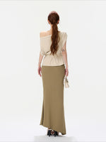 Asymmetric Knit Shoulder Top