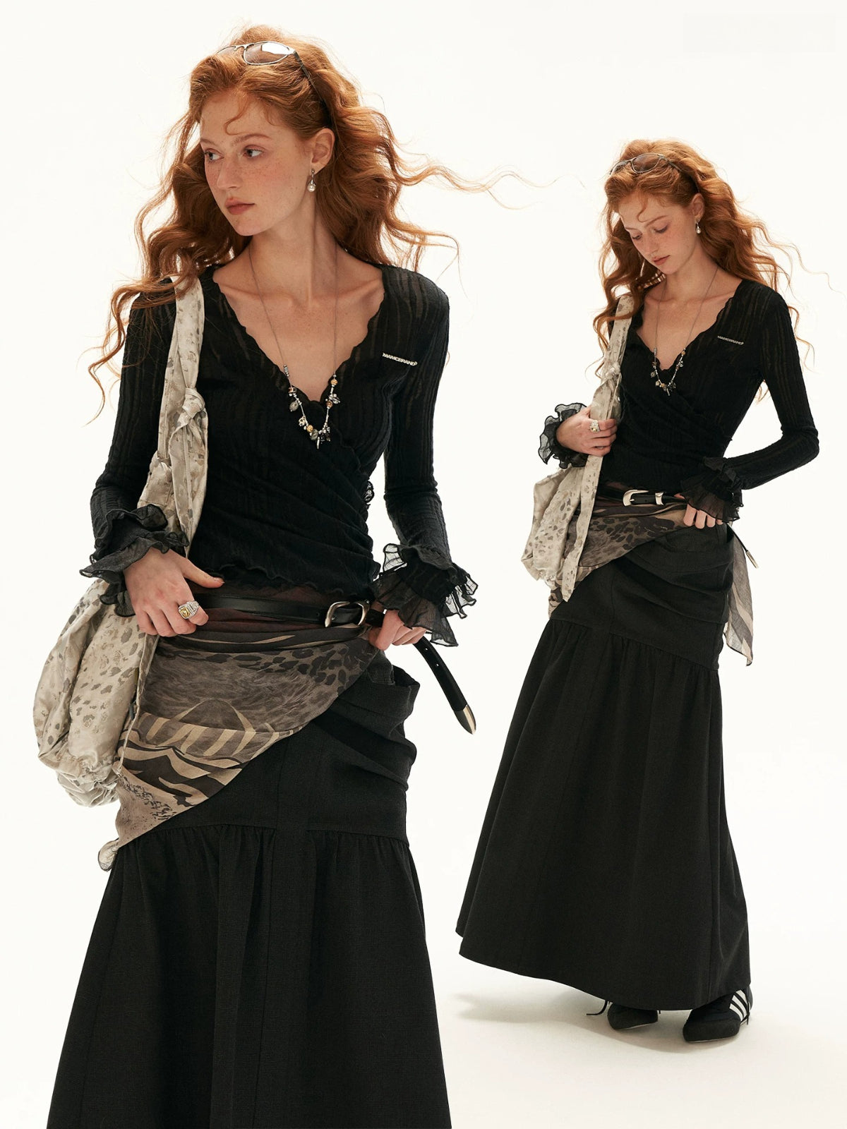Lace Trim Wrap Knit Cardigan