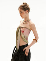 Reversible Swirl Print Scarf Tie Top