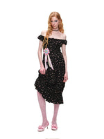 Floral Lace Puff-Sleeve Dress