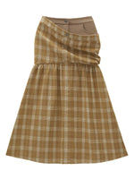Vintage Plaid Layered Maxi Skirt