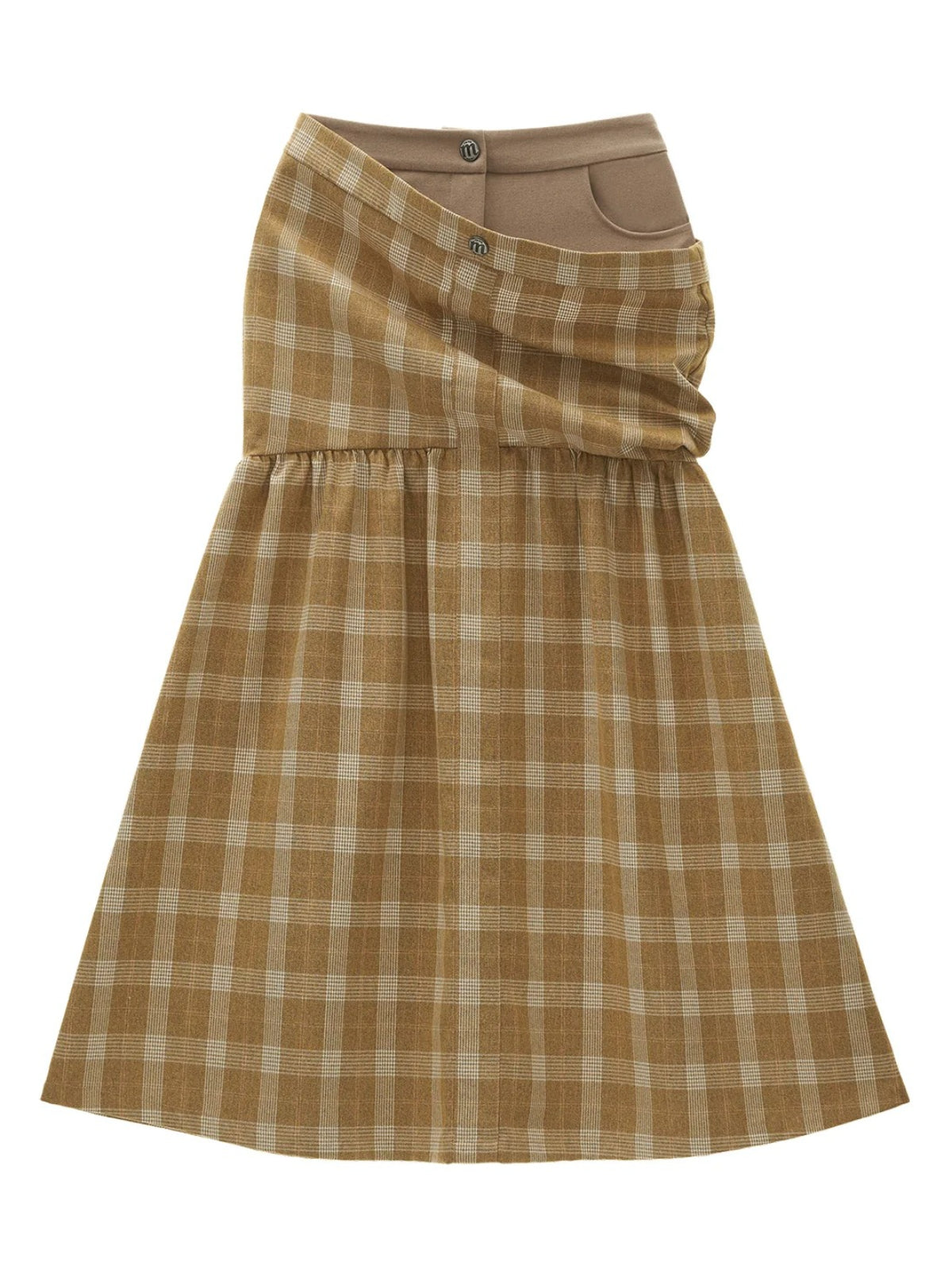 Vintage Plaid Layered Maxi Skirt