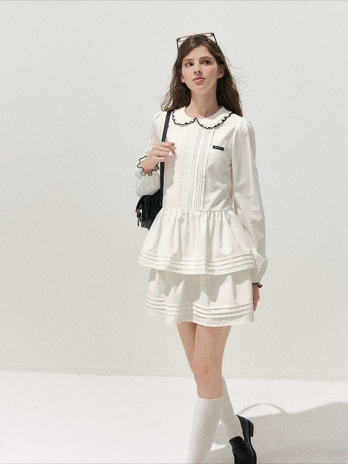Embroidered Babydoll Dress