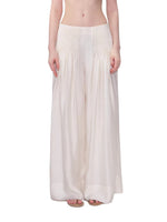 Beige Pleated Accordion Pants