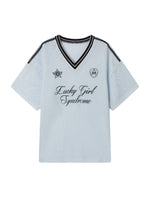 Textured Contrast Trim Sports T-shirt