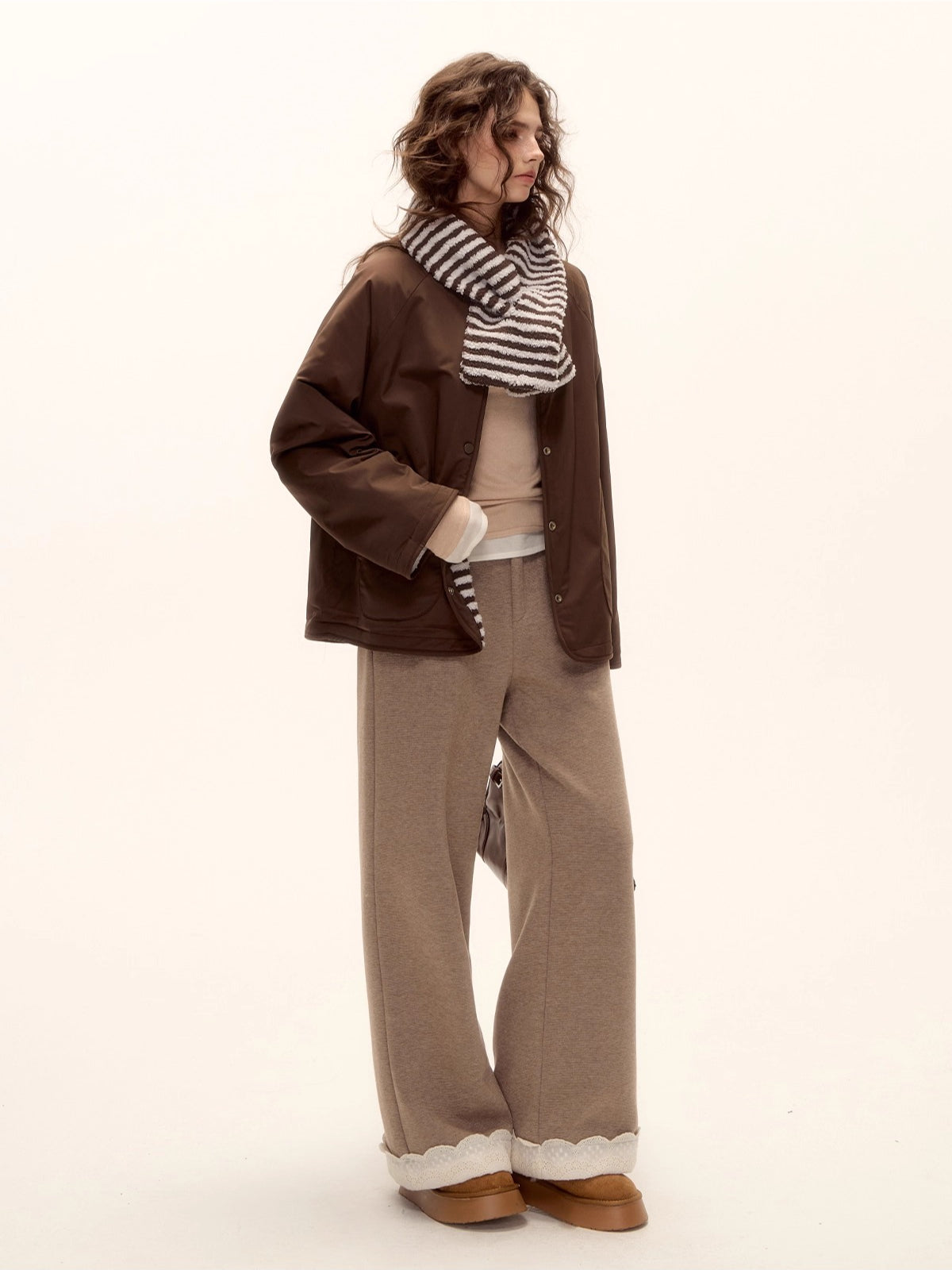 Wool Embroidered Trim Pants