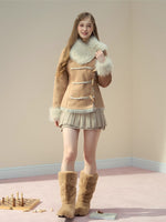 Faux-Suede Toggle Duffle Coat