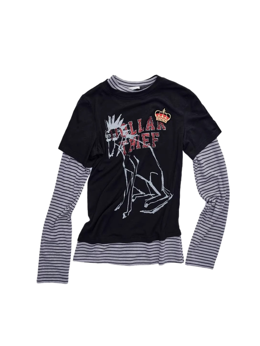 Dog Print Patchwork Top