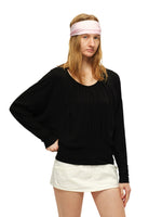 Lyocell Pleated Hoodie Top