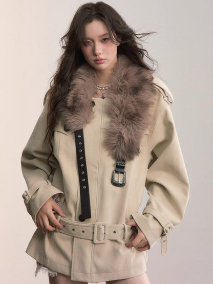 Faux Fur Shoulder Wrap / Vest / Belt