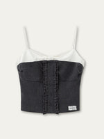 Miu-Style Lace Trimmed Camisole & Skirt Set