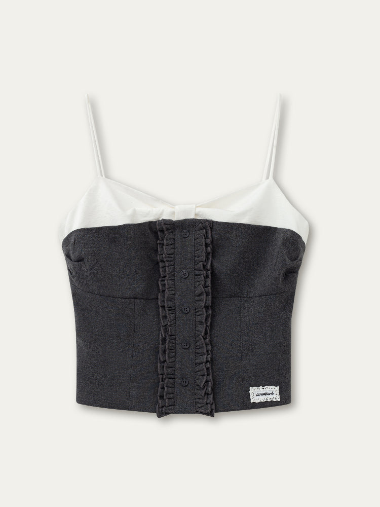 Miu-Style Lace Trimmed Camisole &amp; Skirt Set