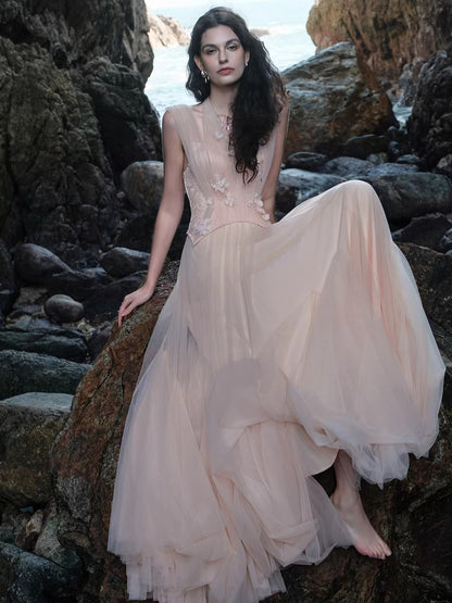 Tidal Lace Halter Dress