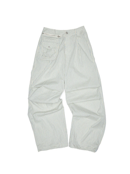 Retro Diagonal Cut Striped Bud Shirt &amp; Cargo Set