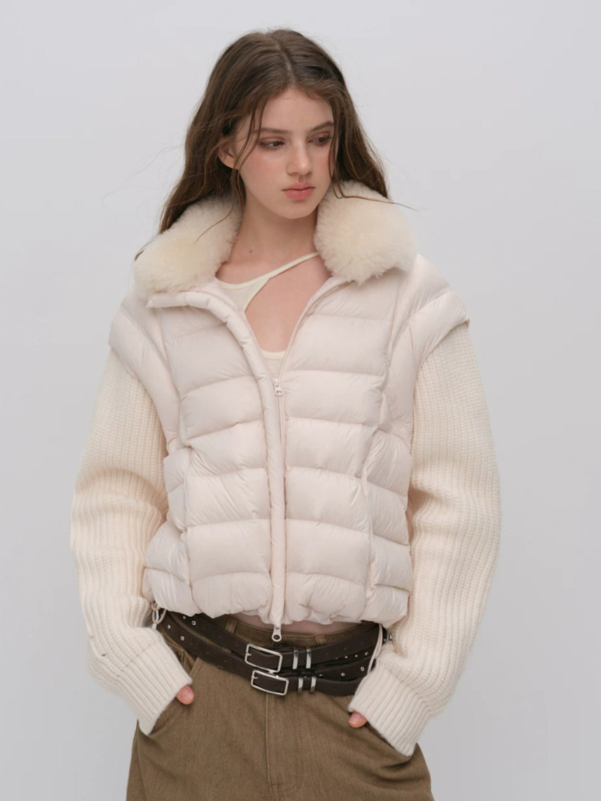 Detachable Sleeve Down Puffer Jacket