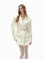 Velvet-Like Waist-Cinching Blazer