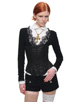 Scallop Collar Crop Shirt
