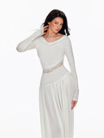 Tencel Wool Lace Waist Knit Dress