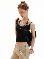 Layered Embroidered Letter Cami Top