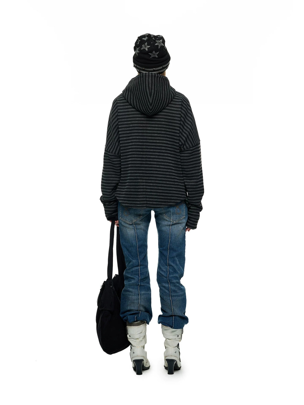 Vintage Striped Fleece Hooded Jacket