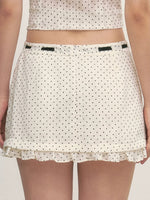 White Polka Dot Mini Skirt