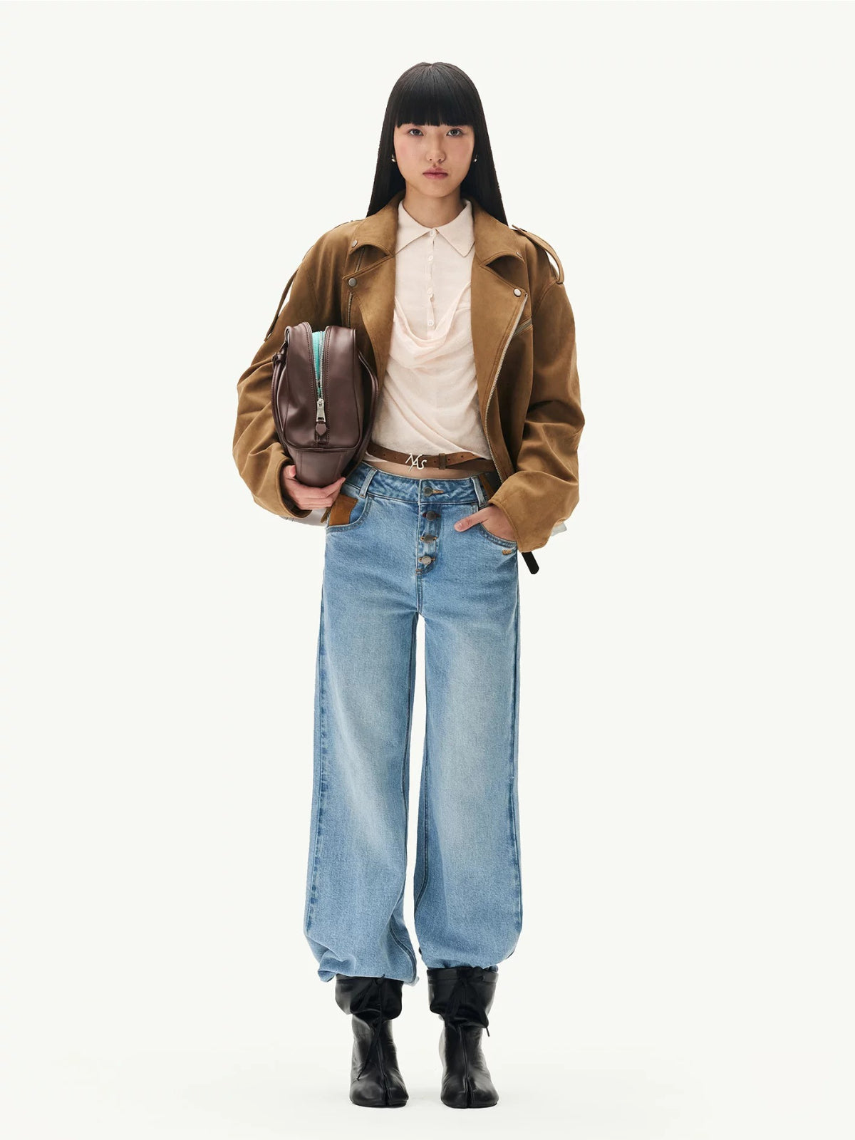 Vintage Suede Texture Leather Jackeat