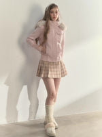 Vintage Wrap Plaid Pleated Skirt