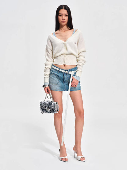 Newport Deconstructed V-Neck Knit Cardigan