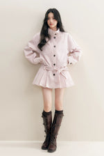 Pleated Hem Belted Trench