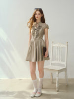 White & Green Island Diary Dress