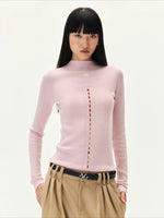 Ballet Cutout Ribbed Knit Top