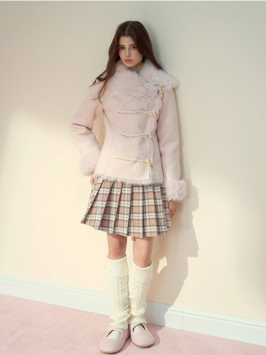 Faux-Suede Toggle Duffle Coat