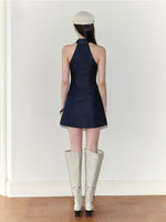 Teardrop Halter Mini Dress