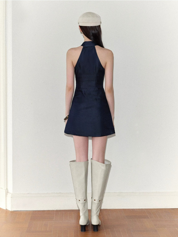 Teardrop Halter Mini Dress