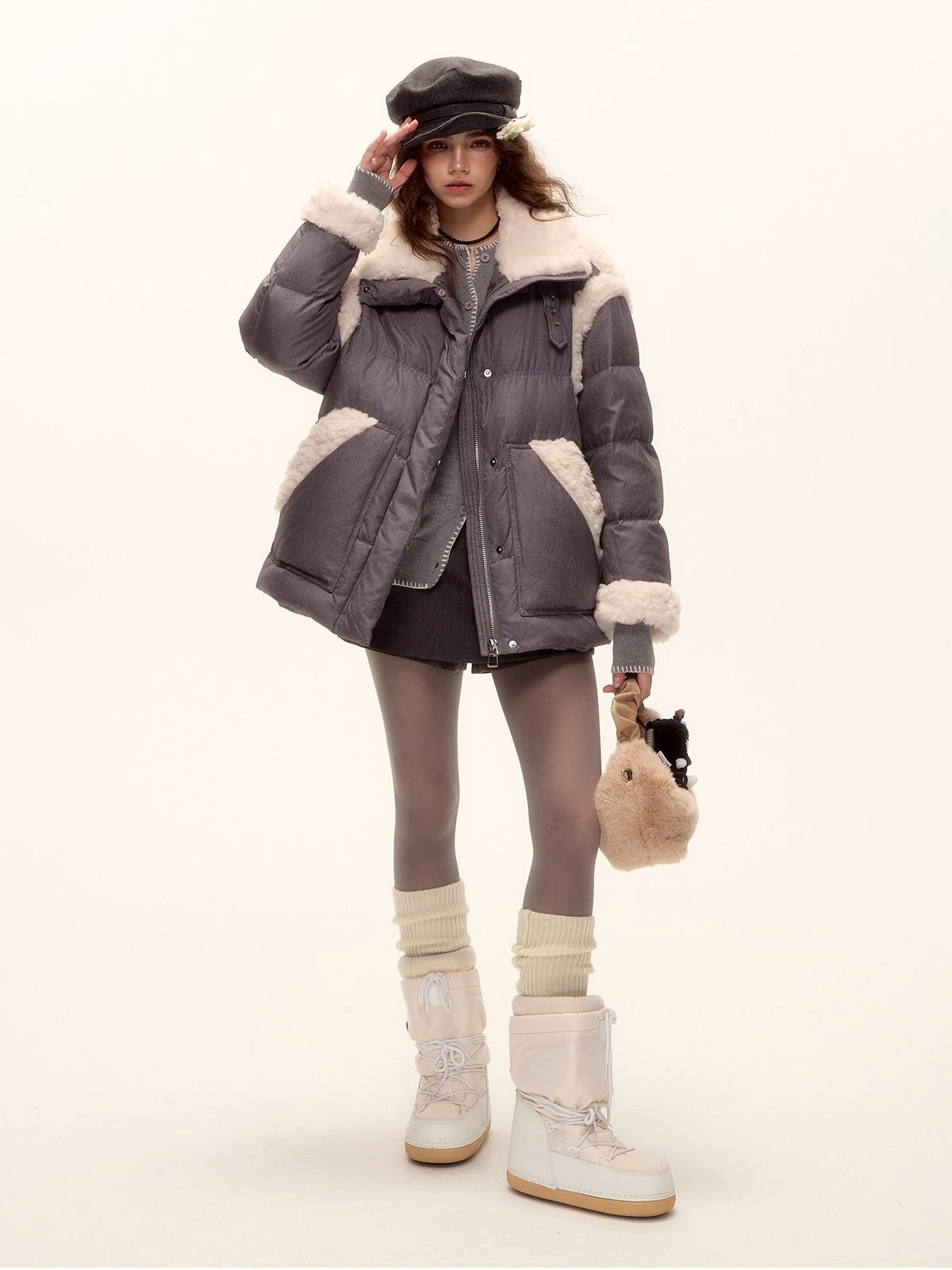 Sherpa Panel Down Jacket