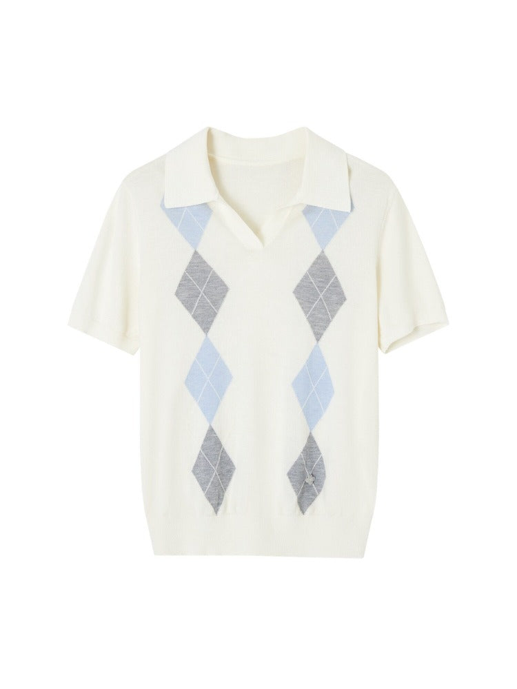 Argyle Contrast Polo Tee