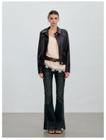 Distressed PU Jacket
